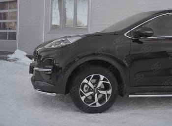 16 249 р. Защита переднего бампера (Ø42 мм, нержавейка) SLITKOFF  KIA Sportage  4 QL (2018-2022) рестайлинг  с доставкой в г. Пермь. Увеличить фотографию 4