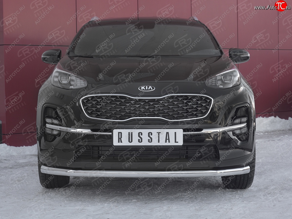 17 999 р. Защита переднего бампера (Ø 63 мм, нержавейка) SLITKOFF  KIA Sportage  4 QL (2018-2022) рестайлинг  с доставкой в г. Пермь