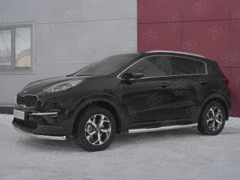 17 999 р. Защита переднего бампера (Ø 63 мм, нержавейка) SLITKOFF  KIA Sportage  4 QL (2018-2022) рестайлинг  с доставкой в г. Пермь. Увеличить фотографию 3