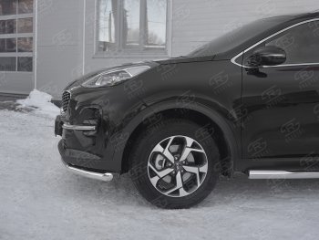17 999 р. Защита переднего бампера (Ø 63 мм, нержавейка) SLITKOFF  KIA Sportage  4 QL (2018-2022) рестайлинг  с доставкой в г. Пермь. Увеличить фотографию 4