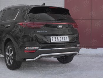 16 449 р. Защита заднего бампера (Ø42 мм волна, нержавейка) SLITKOFF  KIA Sportage  4 QL (2018-2022) рестайлинг  с доставкой в г. Пермь. Увеличить фотографию 2