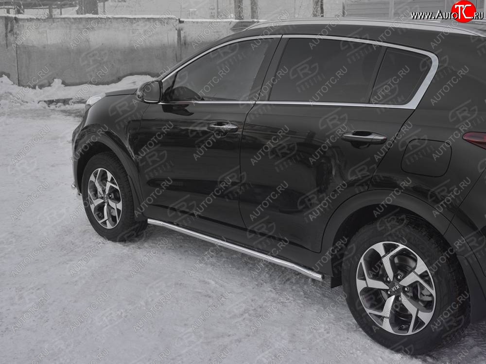 14 999 р. Защита порогов (Ø42 мм, нержавейка) SLITKOFF  KIA Sportage  4 QL (2018-2022) рестайлинг  с доставкой в г. Пермь