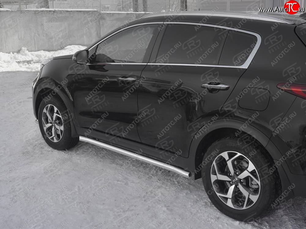 18 799 р. Защита порогов (Ø63 мм, нержавейка) SLITKOFF  KIA Sportage  4 QL (2018-2022) рестайлинг  с доставкой в г. Пермь