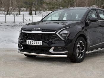 15 899 р. Защита переднего бампера (кроме STYLE и X-LINE, труба, d63мм.) SLITKOFF  KIA Sportage  5 NQ5 (2021-2025)  с доставкой в г. Пермь. Увеличить фотографию 2