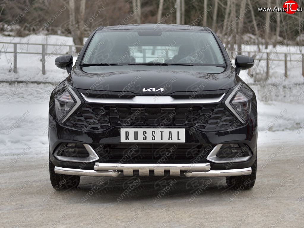 24 649 р. Защита переднего бампера (кроме STYLE и X-LINE, труба d63 с клыками) SLITKOFF  KIA Sportage  5 NQ5 (2021-2025)  с доставкой в г. Пермь