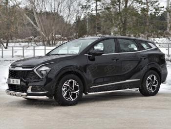 24 649 р. Защита переднего бампера (кроме STYLE и X-LINE, труба d63 с клыками) SLITKOFF  KIA Sportage  5 NQ5 (2021-2025)  с доставкой в г. Пермь. Увеличить фотографию 4
