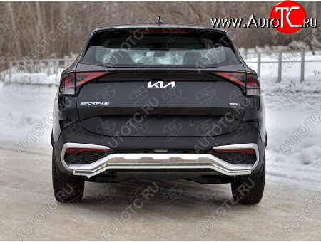 12 299 р. Защита заднего бампера (труба, d42, волна) SLITKOFF  KIA Sportage  5 NQ5 (2021-2025)  с доставкой в г. Пермь