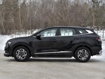 13 999 р. Защита порогов (труба d63 мм, с чёрным полимерным покрытием) SLITKOFF  KIA Sportage  5 NQ5 (2021-2025) (Торцы со срезом 45°)  с доставкой в г. Пермь. Увеличить фотографию 3