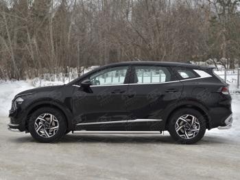 18 549 р. Защита порогов (кроме STYLE и X-LINE, труба d63мм.) SLITKOFF  KIA Sportage  5 NQ5 (2021-2025) (Торцы со срезом 45°)  с доставкой в г. Пермь. Увеличить фотографию 3