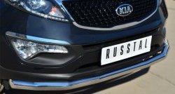15 799 р. Одинарная защита переднего бампера диаметром 63 мм SLITKOFF  KIA Sportage  3 SL (2010-2014) дорестайлинг  с доставкой в г. Пермь. Увеличить фотографию 2