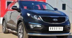 16 199 р. Одинарная защита переднего бампера диаметром 76 мм SLITKOFF  KIA Sportage  3 SL (2010-2014) дорестайлинг  с доставкой в г. Пермь. Увеличить фотографию 4