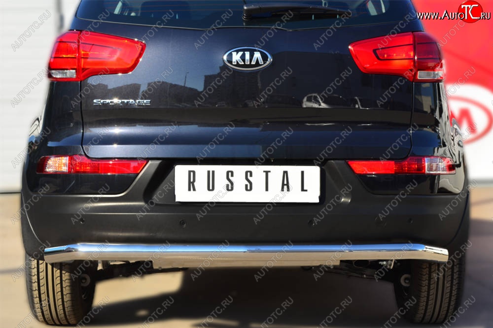 12 999 р. Защита заднего бампера (Ø63 мм, нержавейка) RUSSTAL  KIA Sportage  3 SL (2010-2016) дорестайлинг, рестайлинг  с доставкой в г. Пермь