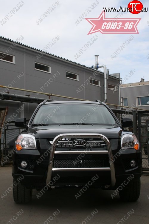 11 249 р. Защита переднего бампера (рестайлинг) Souz-96 (d60) KIA Sportage 2 JE,KM дорестайлинг (2004-2008)  с доставкой в г. Пермь