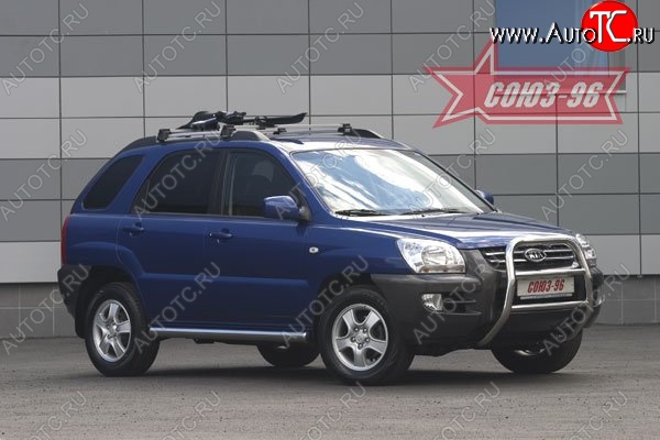 10 754 р. Защита переднего бампера Souz-96 (d60)  KIA Sportage  2 JE,KM (2008-2010)  рестайлинг  с доставкой в г. Пермь