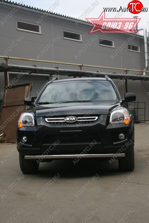 10 484 р. Защита переднего бампера одинарная (рестайлинг) Souz-96 (d42).  KIA Sportage  2 JE,KM (2004-2008) дорестайлинг  с доставкой в г. Пермь