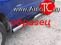 12 399 р. Защита порогов из труб d76 Slitkoff (с проступью)  KIA Sportage  2 JE,KM (2008-2010)  рестайлинг (Цвет: серебристый)  с доставкой в г. Пермь