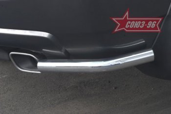 Защита заднего бампера из боковых уголков Souz-96( d42) KIA Sportage  2 JE,KM (2004-2008) дорестайлинг