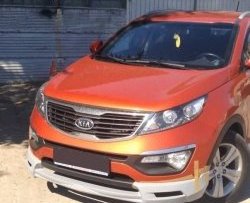 7 799 р. Накладка на передний бампер JSW Style  KIA Sportage  3 SL (2010-2014) дорестайлинг (Неокрашенная)  с доставкой в г. Пермь. Увеличить фотографию 2