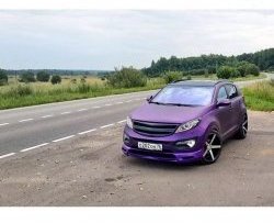 7 799 р. Накладка на передний бампер JSW Style  KIA Sportage  3 SL (2010-2014) дорестайлинг (Неокрашенная)  с доставкой в г. Пермь. Увеличить фотографию 7