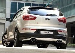 5 399 р. Накладка на задний бампер Ixion Style  KIA Sportage  3 SL (2010-2016) дорестайлинг, рестайлинг (Неокрашенная)  с доставкой в г. Пермь. Увеличить фотографию 9