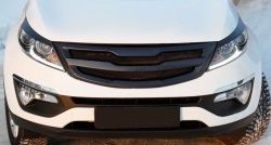 5 349 р. Решётка радиатора RA V2  KIA Sportage  3 SL (2010-2016) дорестайлинг, рестайлинг (С сеткой металлик, Неокрашенная)  с доставкой в г. Пермь. Увеличить фотографию 5