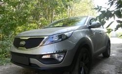 1 299 р. Средняя сетка на бампер Russtal (черная) KIA Sportage 3 SL дорестайлинг (2010-2014)  с доставкой в г. Пермь. Увеличить фотографию 3