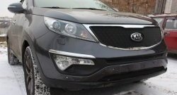 1 899 р. Средняя сетка на бампер (рестайлинг) Russtal (черная) KIA Sportage 3 SL дорестайлинг (2010-2014)  с доставкой в г. Пермь. Увеличить фотографию 3