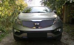 1 539 р. Нижняя сетка на бампер Russtal (хром) KIA Sportage 3 SL дорестайлинг (2010-2014)  с доставкой в г. Пермь. Увеличить фотографию 3