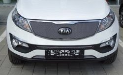 1 539 р. Нижняя сетка на бампер (рестайлинг) Russtal (хром) KIA Sportage 3 SL дорестайлинг (2010-2014)  с доставкой в г. Пермь. Увеличить фотографию 7