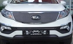 1 539 р. Нижняя сетка на бампер (рестайлинг) Russtal (хром) KIA Sportage 3 SL дорестайлинг (2010-2014)  с доставкой в г. Пермь. Увеличить фотографию 8
