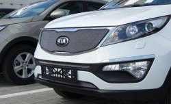 1 539 р. Нижняя сетка на бампер (рестайлинг) Russtal (хром) KIA Sportage 3 SL дорестайлинг (2010-2014)  с доставкой в г. Пермь. Увеличить фотографию 9