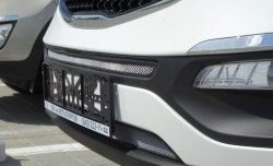 Нижняя сетка на бампер (рестайлинг) Russtal (хром) KIA Sportage 3 SL дорестайлинг (2010-2014)