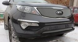 1 379 р. Средняя сетка на бампер (рестайлинг) Russtal (хром) KIA Sportage 3 SL дорестайлинг (2010-2014)  с доставкой в г. Пермь. Увеличить фотографию 4