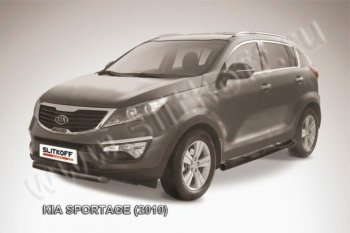 Защита переднего бампера из трубы d76 Slitkoff (короткая) KIA Sportage 3 SL дорестайлинг (2010-2014)