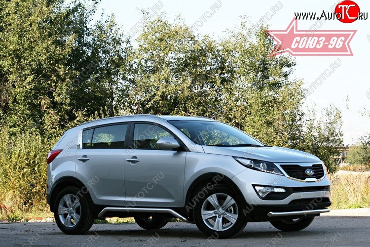 2 384 р. Защита переднего бампера одинарная Souz-96 (d60) KIA Sportage 3 SL дорестайлинг (2010-2014)  с доставкой в г. Пермь
