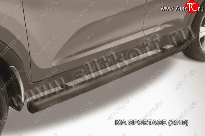 11 699 р. Защита порогов из труб d76 Slitkoff  KIA Sportage  3 SL (2010-2016) дорестайлинг, рестайлинг (Цвет: серебристый)  с доставкой в г. Пермь