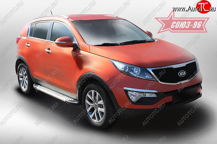 8 819 р. Пороги из алюминиевого профиля Souz-96  KIA Sportage  3 SL (2010-2016) дорестайлинг, рестайлинг  с доставкой в г. Пермь