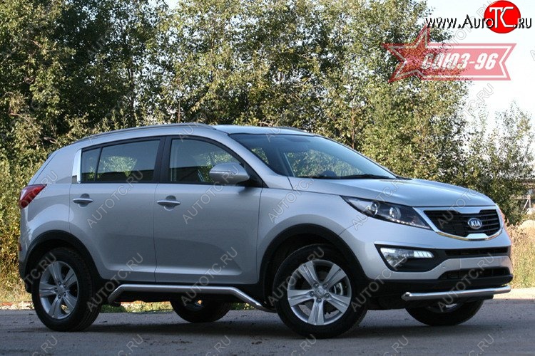 14 219 р. Защита порогов Souz-96 (d60)  KIA Sportage  3 SL (2010-2016) дорестайлинг, рестайлинг  с доставкой в г. Пермь
