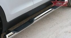 Защита порогов с проступью Souz-96 (d76) KIA Sportage  3 SL (2010-2016) дорестайлинг, рестайлинг
