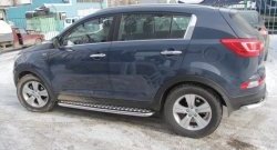 9 299 р. Защита порогов из труб d51 с листом Petroil Tuning  KIA Sportage  3 SL (2010-2016) дорестайлинг, рестайлинг (Нержавеющая полированная сталь)  с доставкой в г. Пермь. Увеличить фотографию 3