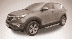 11 299 р. Алюминиевые пороги Slitkoff Luxe Black  KIA Sportage  3 SL (2010-2016) дорестайлинг, рестайлинг  с доставкой в г. Пермь. Увеличить фотографию 2