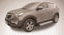 10 699 р. Алюминиевые пороги Slitkoff Luxe Silver  KIA Sportage  3 SL (2010-2016) дорестайлинг, рестайлинг  с доставкой в г. Пермь. Увеличить фотографию 2