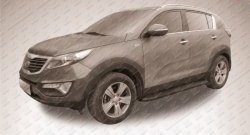 13 349 р. Алюминиевые пороги Slitkoff Optima Black  KIA Sportage  3 SL (2010-2016) дорестайлинг, рестайлинг  с доставкой в г. Пермь. Увеличить фотографию 2