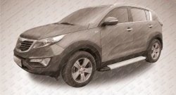 13 349 р. Алюминиевые пороги Slitkoff Optima Silver  KIA Sportage  3 SL (2010-2016) дорестайлинг, рестайлинг  с доставкой в г. Пермь. Увеличить фотографию 2