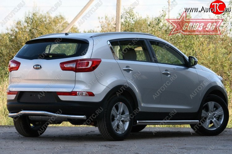 11 159 р. Защита заднего бампера Souz-96 (d60)  KIA Sportage  3 SL (2010-2016) дорестайлинг, рестайлинг  с доставкой в г. Пермь