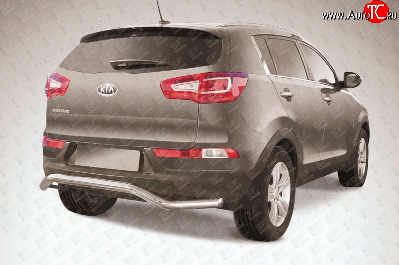 12 999 р. Фигурная защита заднего бампера диаметром 57 мм Slitkoff  KIA Sportage  3 SL (2010-2016) дорестайлинг, рестайлинг (Нержавейка, Полированная)  с доставкой в г. Пермь
