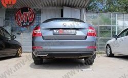 1 799 р. Имитация насадок глушителя на задний бампер Sport  Skoda Octavia  A7 (2012-2017) дорестайлинг лифтбэк, дорестайлинг универсал (Неокрашенная)  с доставкой в г. Пермь. Увеличить фотографию 3
