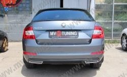 Имитация насадок глушителя на задний бампер Sport Skoda Octavia  A7 (2012-2017) дорестайлинг лифтбэк, дорестайлинг универсал