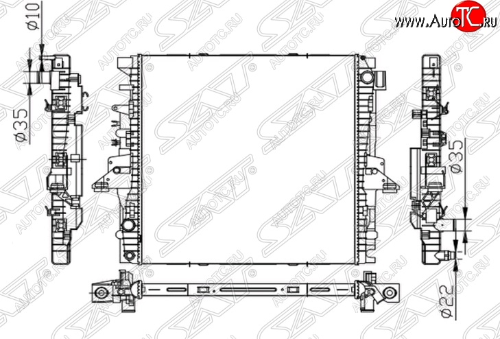 10 699 р. Радиатор двигателя (пластинчатый, 3.0/5.0, МКПП/АКПП) SAT Land Rover Discovery 3 L319 (2004-2009)  с доставкой в г. Пермь