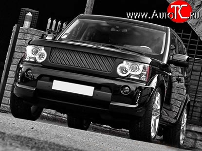 12 599 р. Решётка радиатора Kahn Design Land Rover Discovery 4 L319 (2009-2016) (Металлическая сетка, Неокрашенная)  с доставкой в г. Пермь